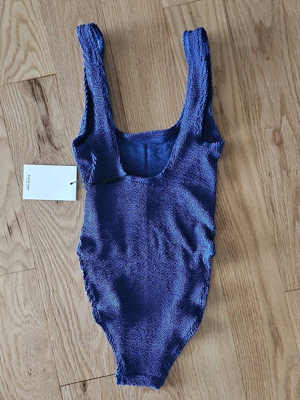 ✨️NWT! Bond-Eye Madison Blue Crinkle One Piece Swimsuit OS - Picture 5 of 7